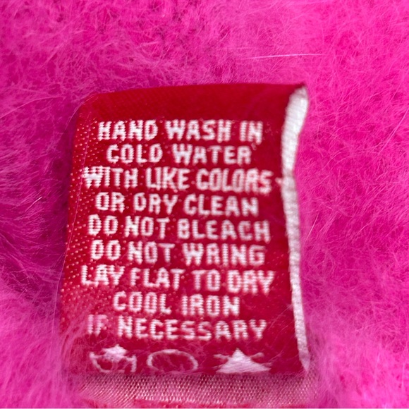 Angora Cardigan Sweater Jumper Small in Bright Pink Women’s Small - Picture 6 of 11